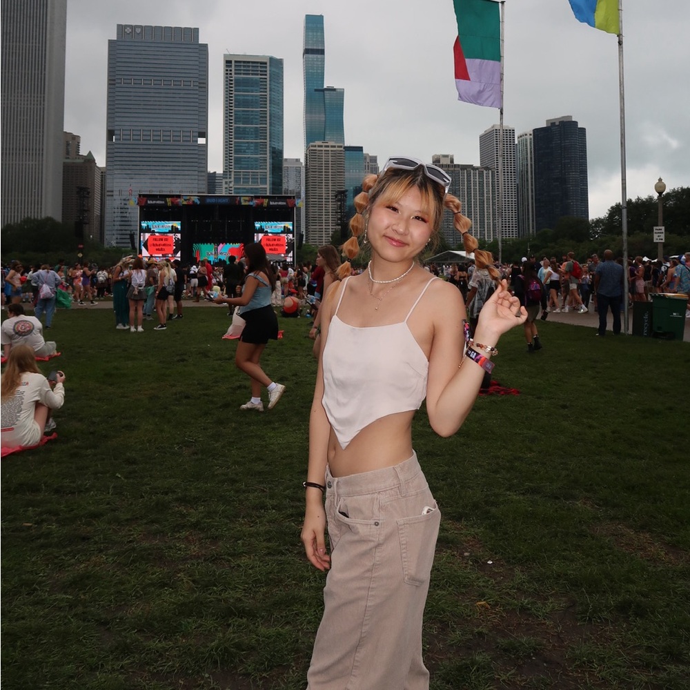Beige crop top